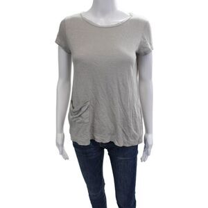 Transit Par Such Womens Gray Basic Short Sleeve Round Neck T-Shirt Size L
